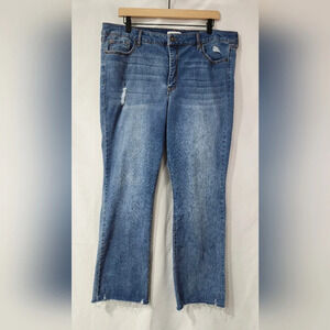 Sofia Jeans Womens Aura Denim Size 18 Hi-Rise Kick Boot Distressed Raw Hem